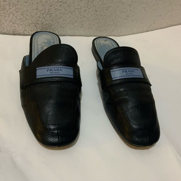 Prada Leather Slippers clogs  37..5 - Picture 1 of 8